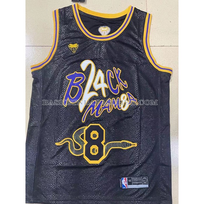 Maillot Los Angeles Lakers Kobe Bryant NO 8 Black Mamba Snakeskin Noir